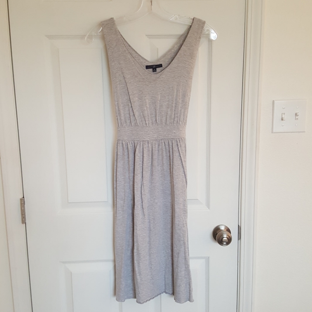 Soft heather grey tie-back dress
